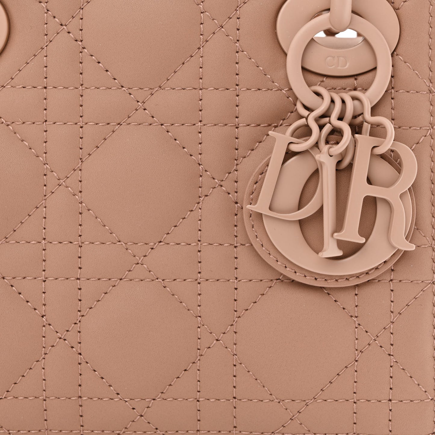 Ultra Matte Calfskin Cannage Mini Lady Dior Light Beige