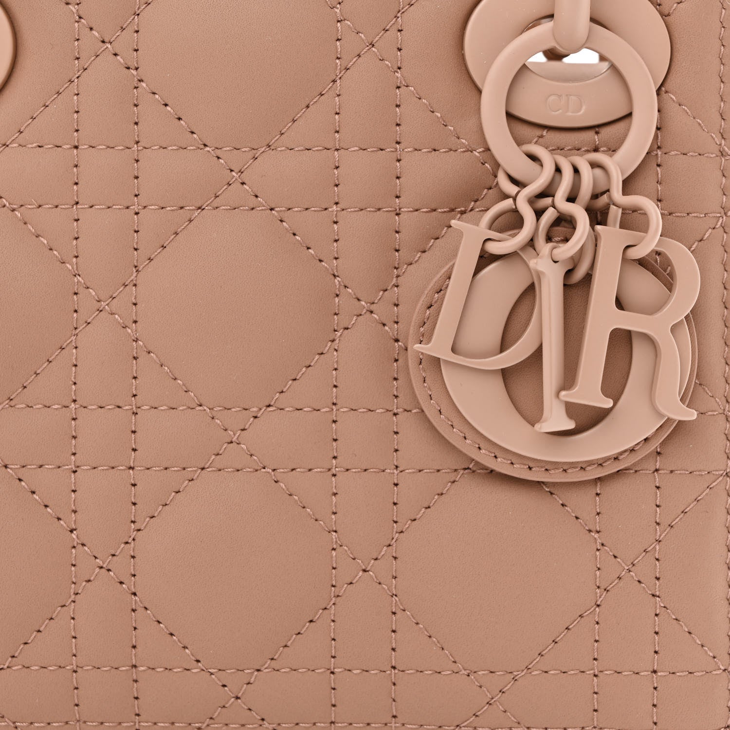 Christian Dior Ultra Matte Calfskin Cannage Mini Lady Dior Light Beige 8 of 11