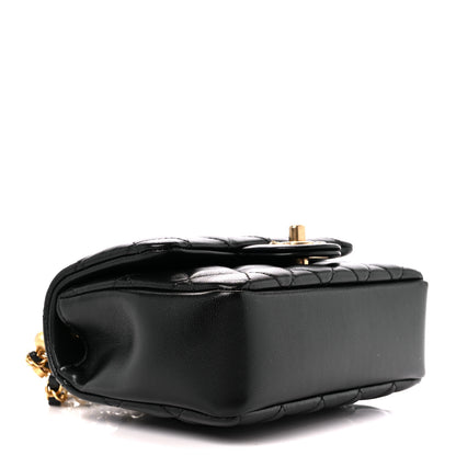 Chanel Shiny Lambskin Quilted Pearl Twist Mini Square Flap Black 3 of 11