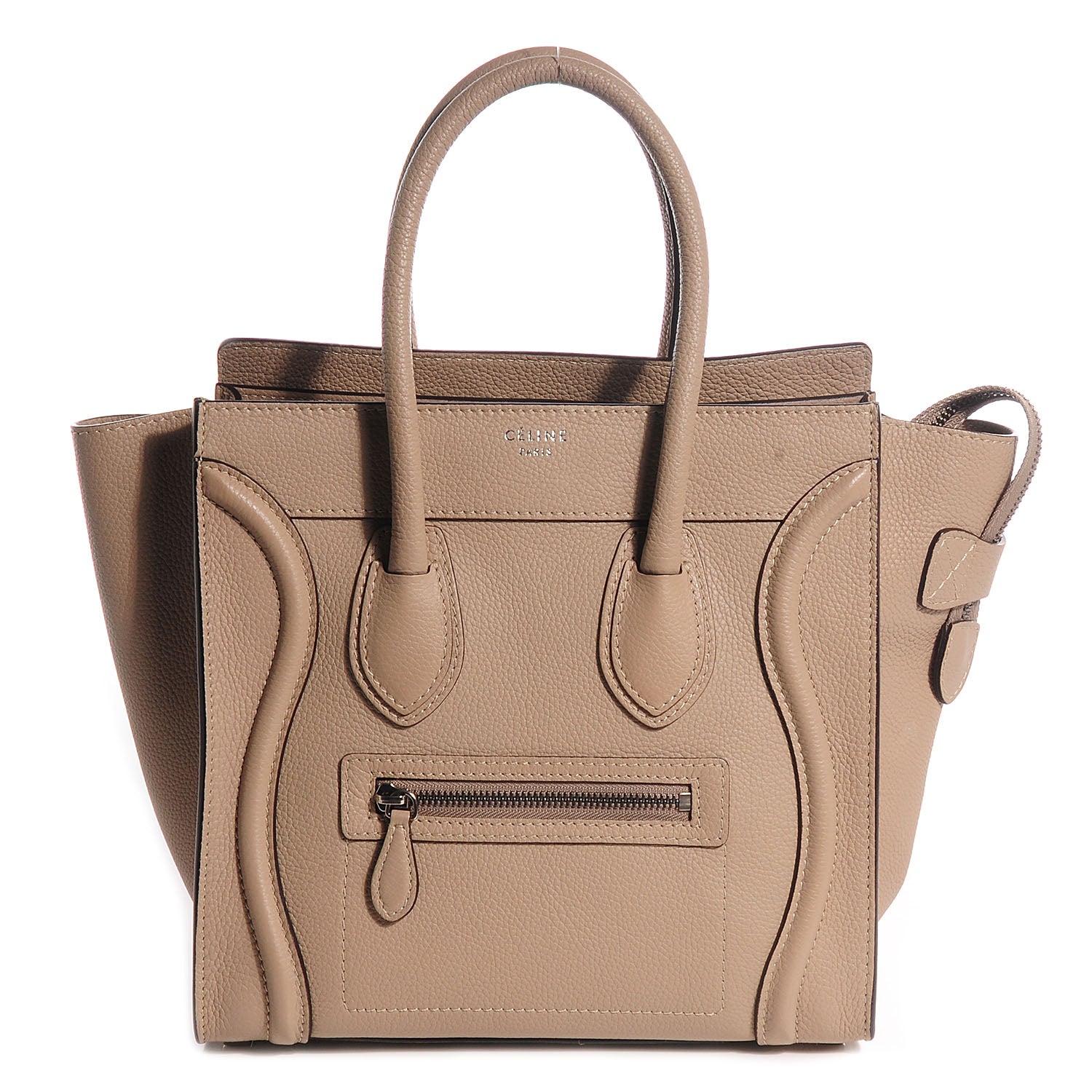 Celine Drummed Calfskin Micro Luggage Dune 1 of 8