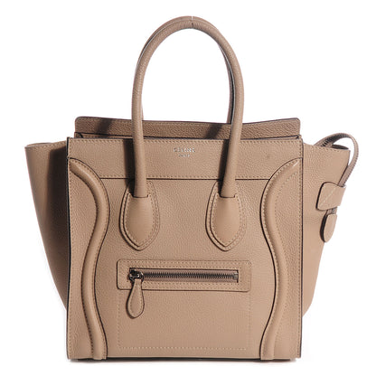 Celine Drummed Calfskin Micro Luggage Dune 1 of 8