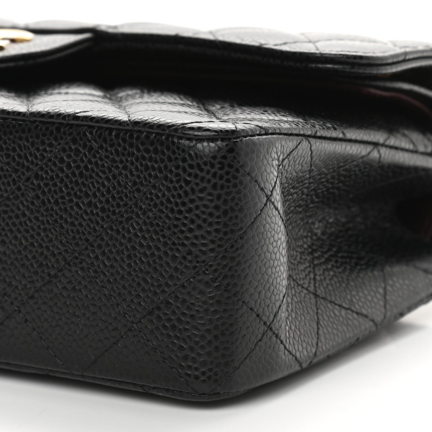 Caviar Quilted Small Double Flap Black