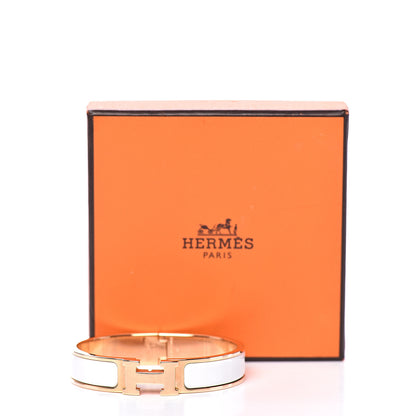 Hermes Enamel Narrow Clic Clac H Bracelet PM White 5 of 5