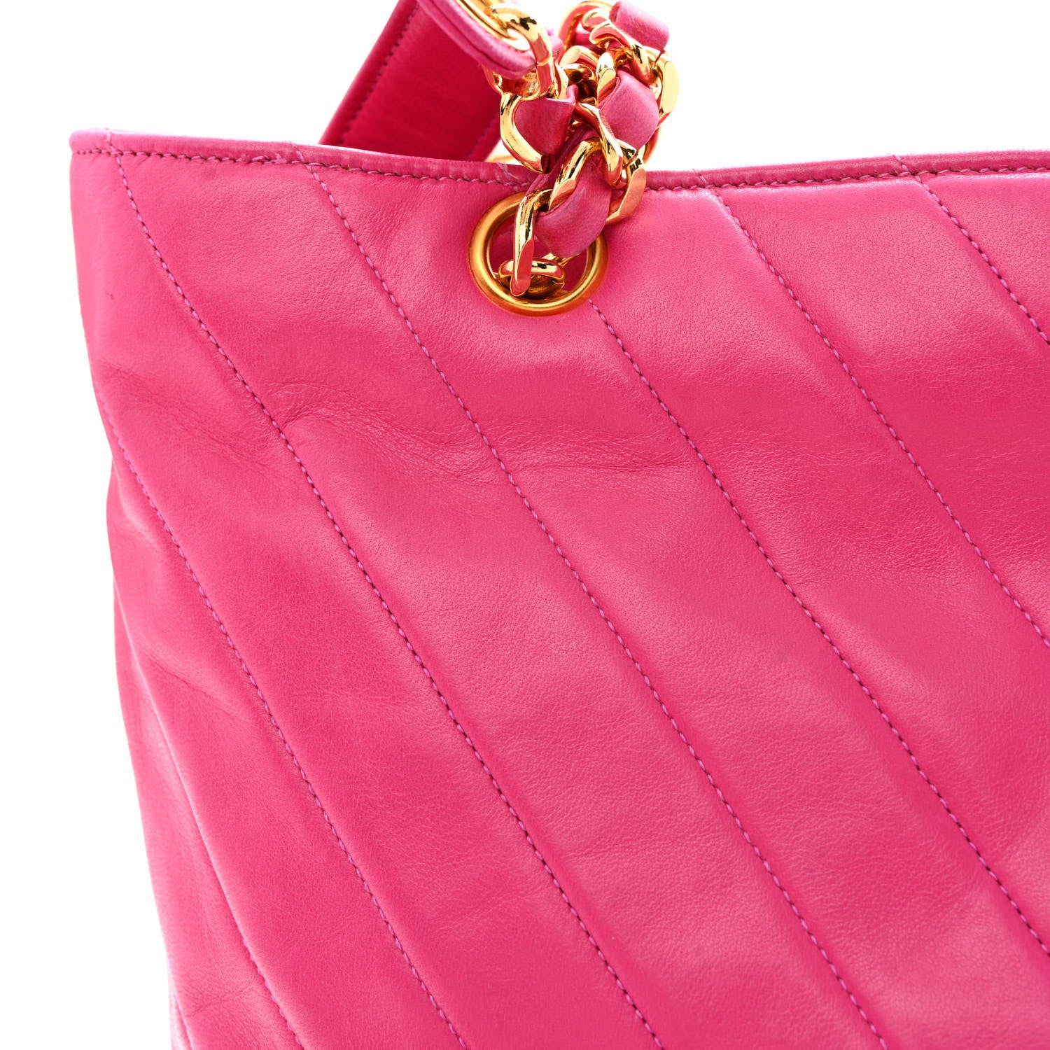 Chanel Lambskin Chevron Quilted Shoulder Bag Pink 17 of 18