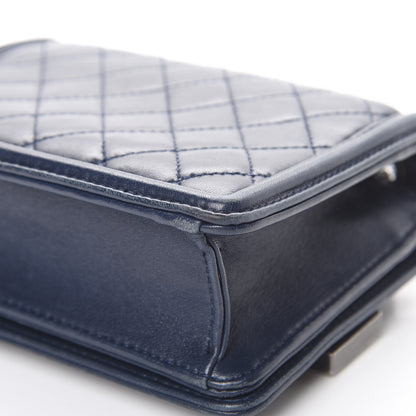 Chanel Plexiglass Patent Mini Boy Brick Flap Navy 10 of 16