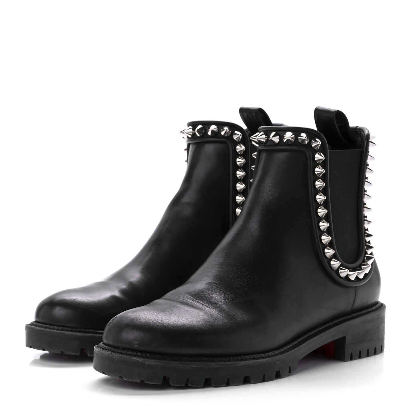 Nappa Spiked Capahutta Flat Chelsea Boots 37 Black