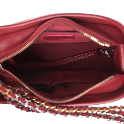 Chanel Aged Calfskin Quilted Small Gabrielle Hobo Red 5 of 10