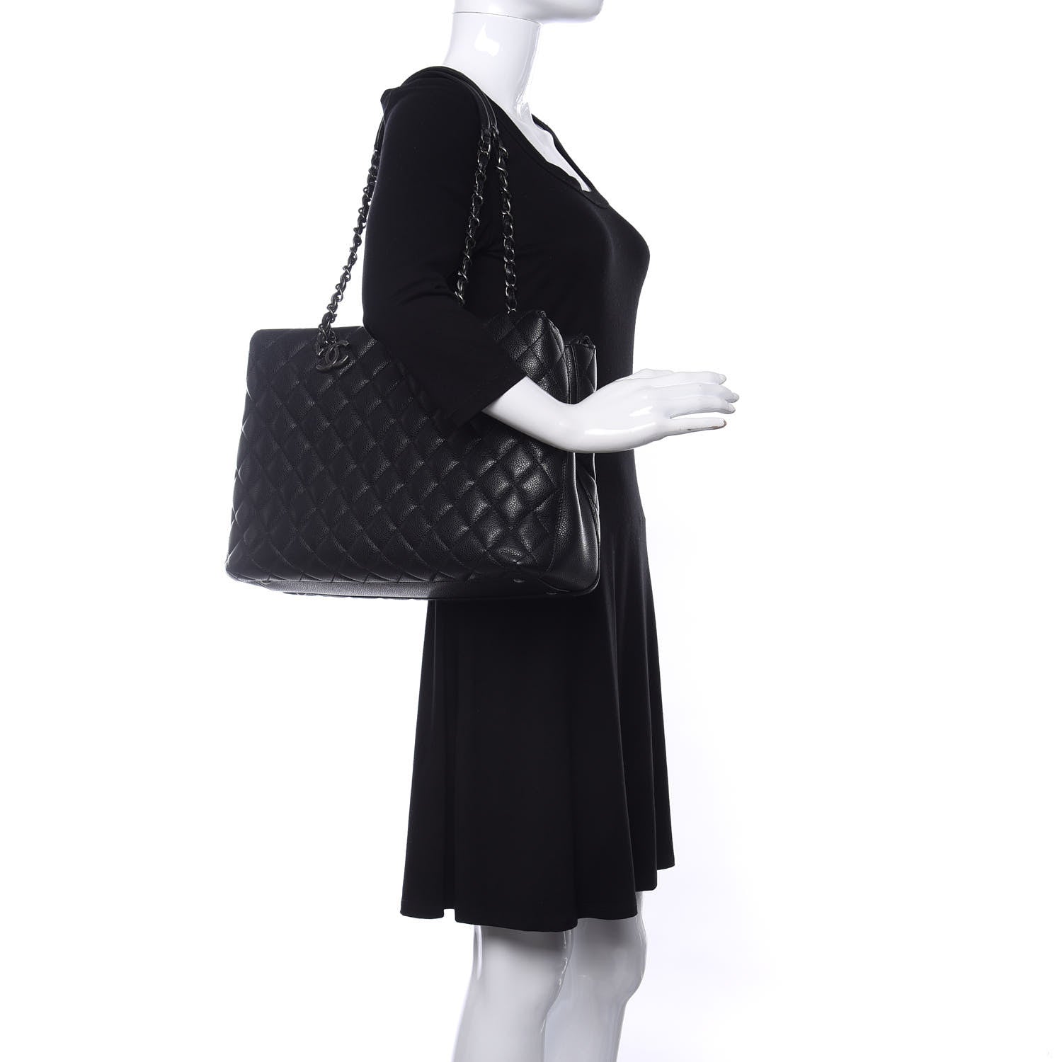 Chanel Caviar Quilted City Shopping Tote Black 2 of 10
