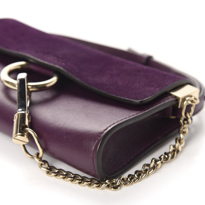 Chloe Suede Calfskin Mini Faye Shoulder Bag Intense Violine 7 of 10