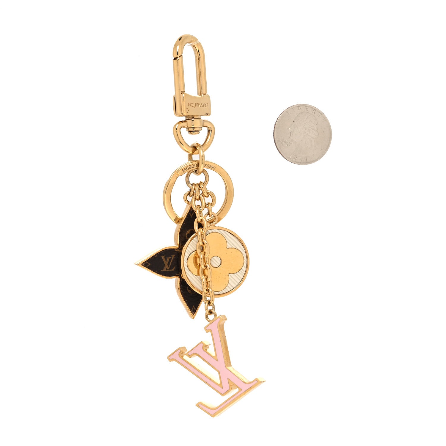 Louis Vuitton Spring Street Bag Charm Key Holder Gold 2 of 5