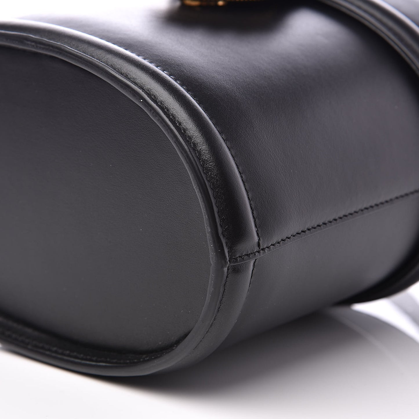 Smooth Calfskin Devotion Bucket Top Handle Bag Black
