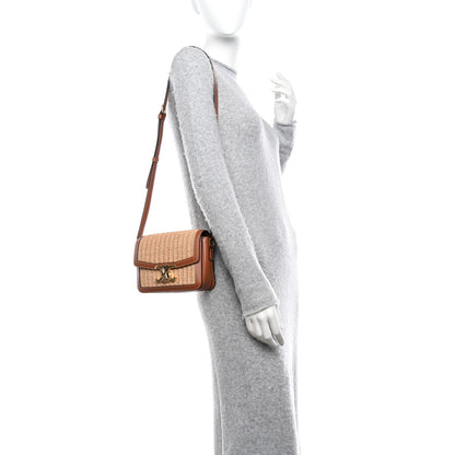 Celine Raffia Calfskin Teen Triomphe Natural Tan 9 of 9