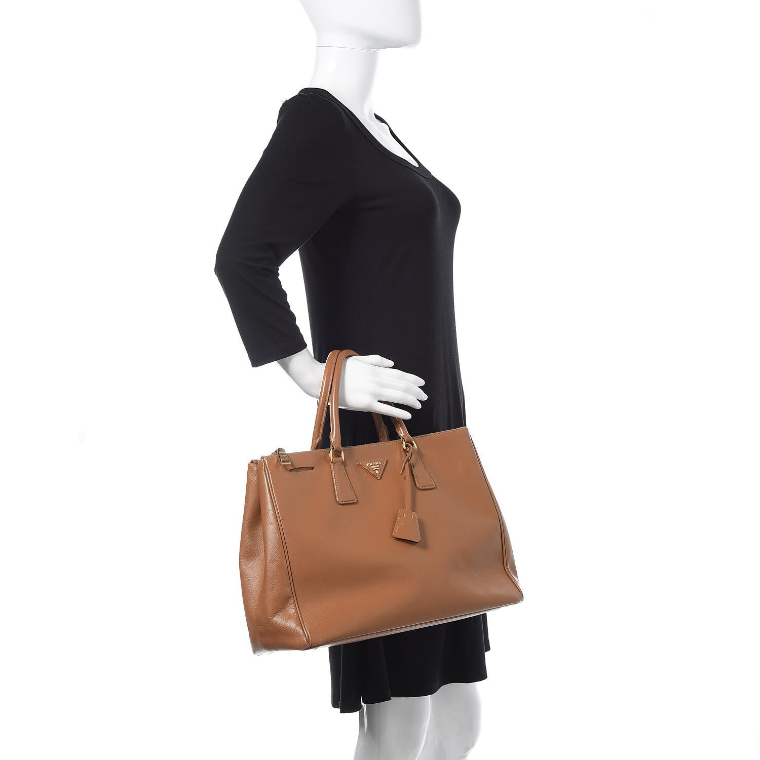 Prada Saffiano Large Galleria Double Zip Tote Caramel 2 of 22