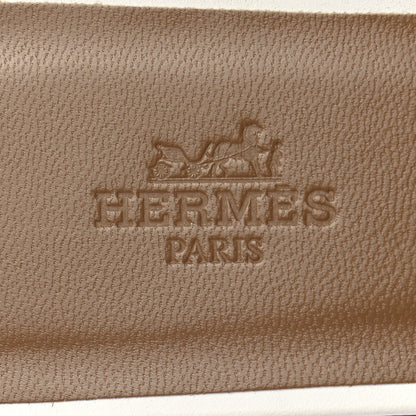 Hermes Box Calfskin Oran Sandals 38.5 White 7 of 8