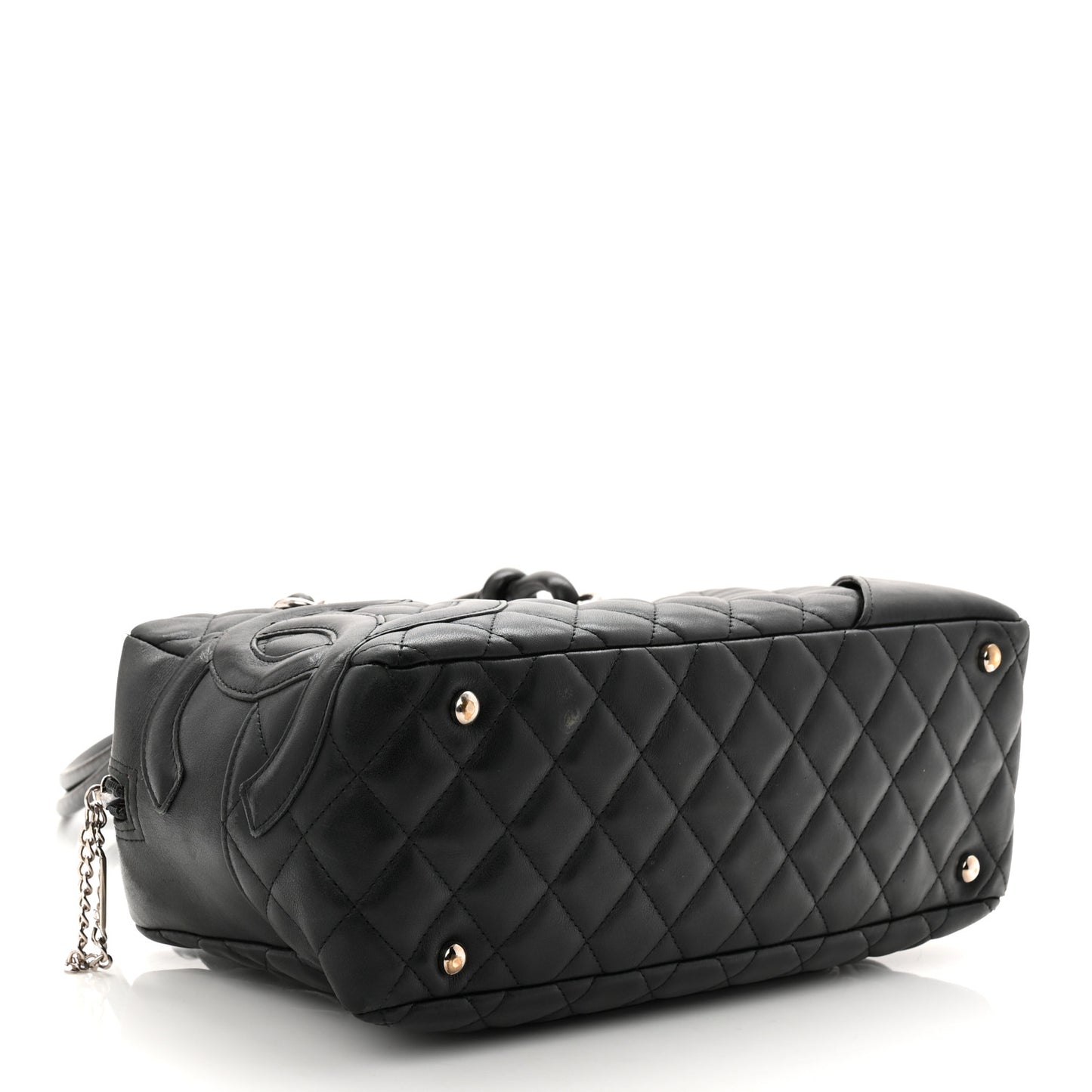 Calfskin Quilted Large Cambon Bowler Black