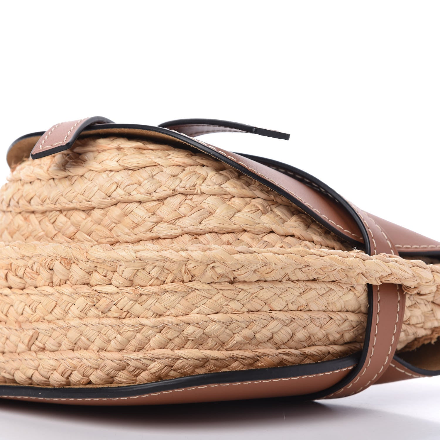 Loewe Calfskin Raffia Small Gate Crossbody Bag Natural Tan 7 of 9