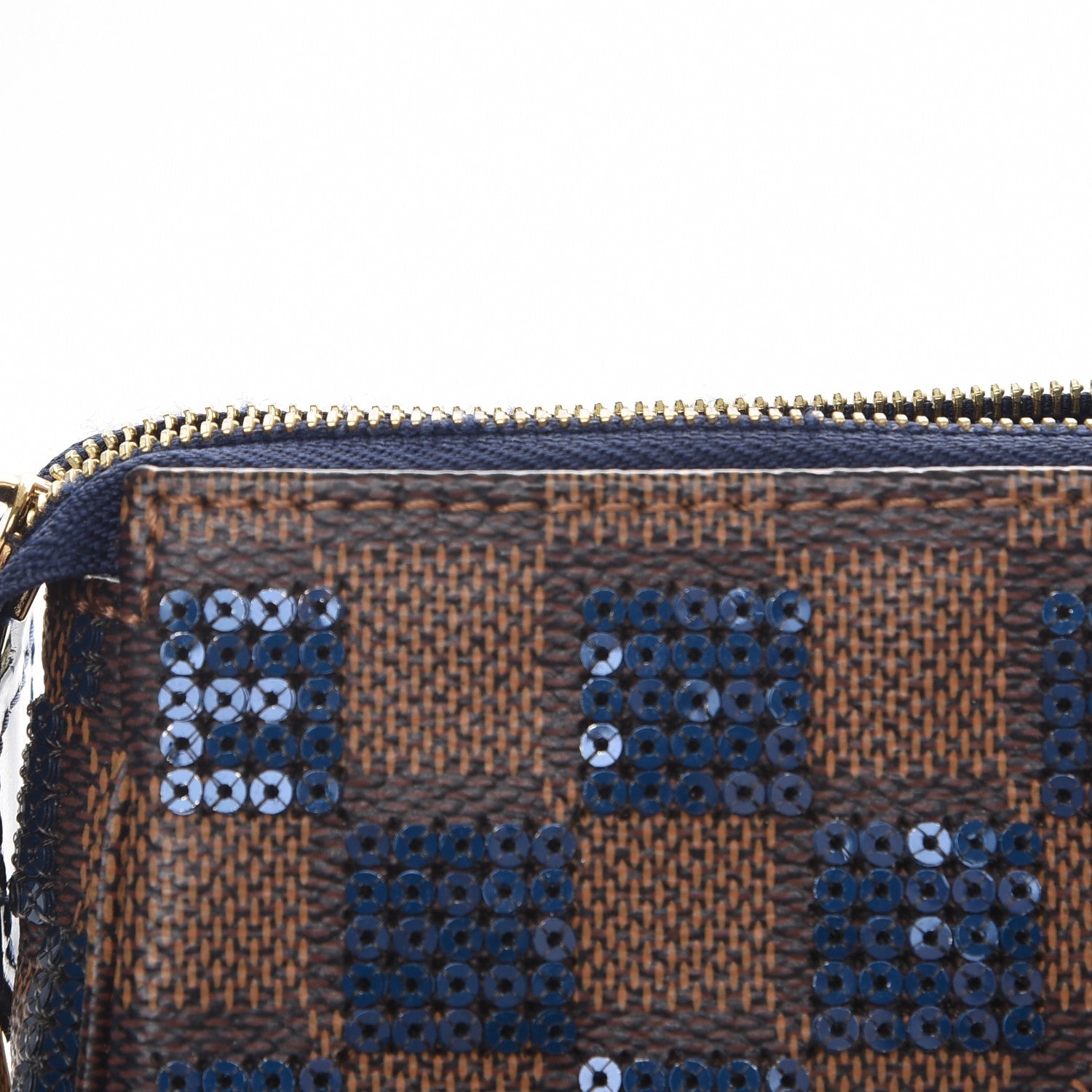 Louis Vuitton Damier Paillettes Mini Pochette Accessories Blue 10 of 11
