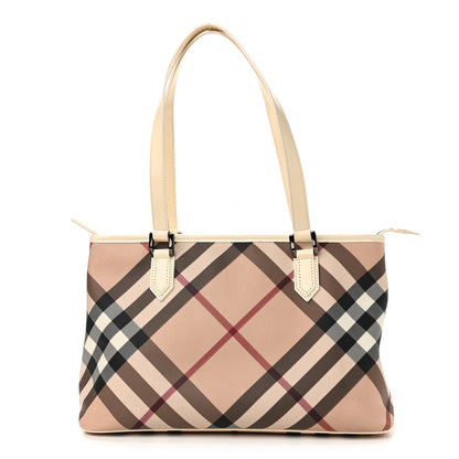 Burberry Nova Check Large Nickie Tote White 1 of 16