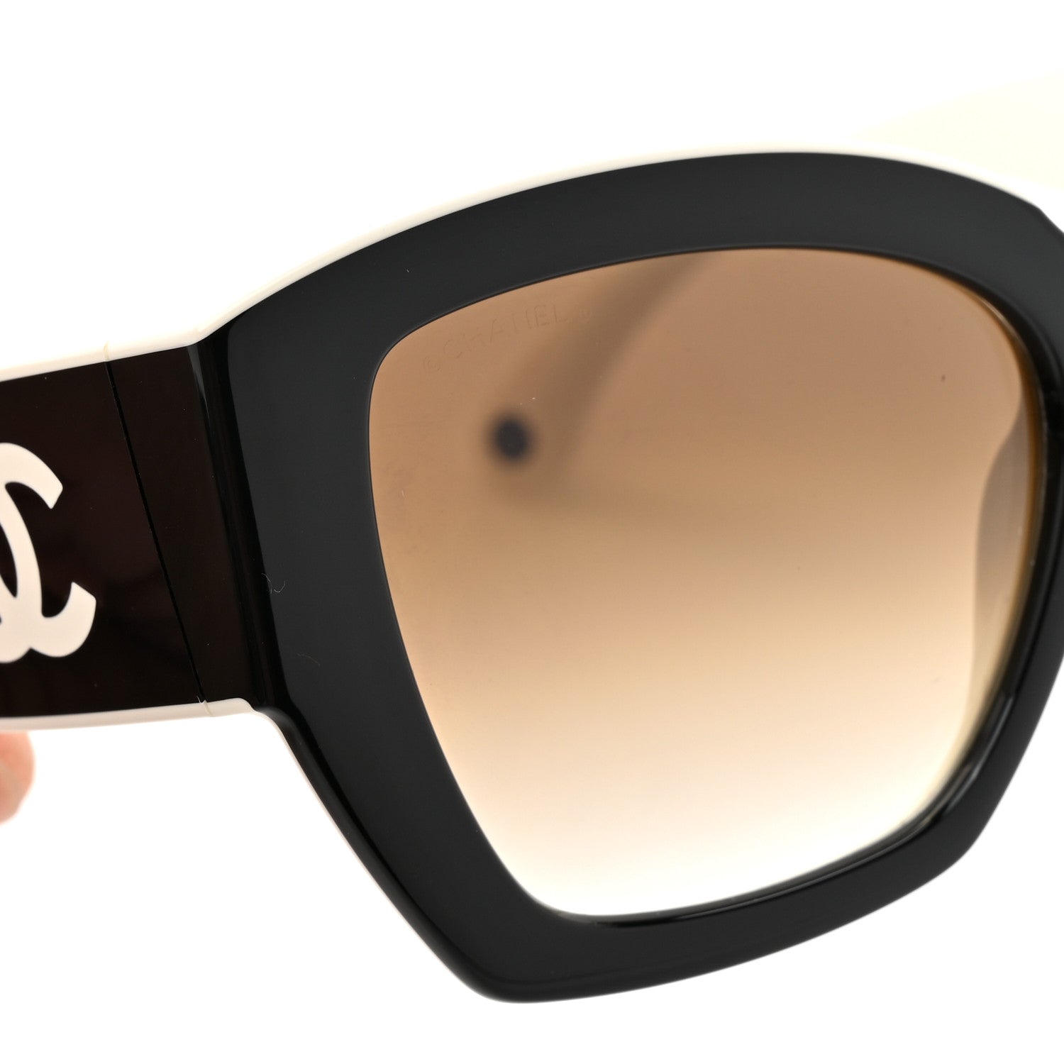 Chanel Acetate Square Sunglasses 6058 Black White 7 of 8