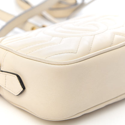 Gucci Calfskin Matelasse Mini GG Marmont Chain Shoulder Bag White 11 of 13