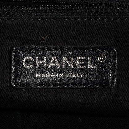 Chanel Calfskin Laser Cut Perforated CC Tote Black 6 of 7