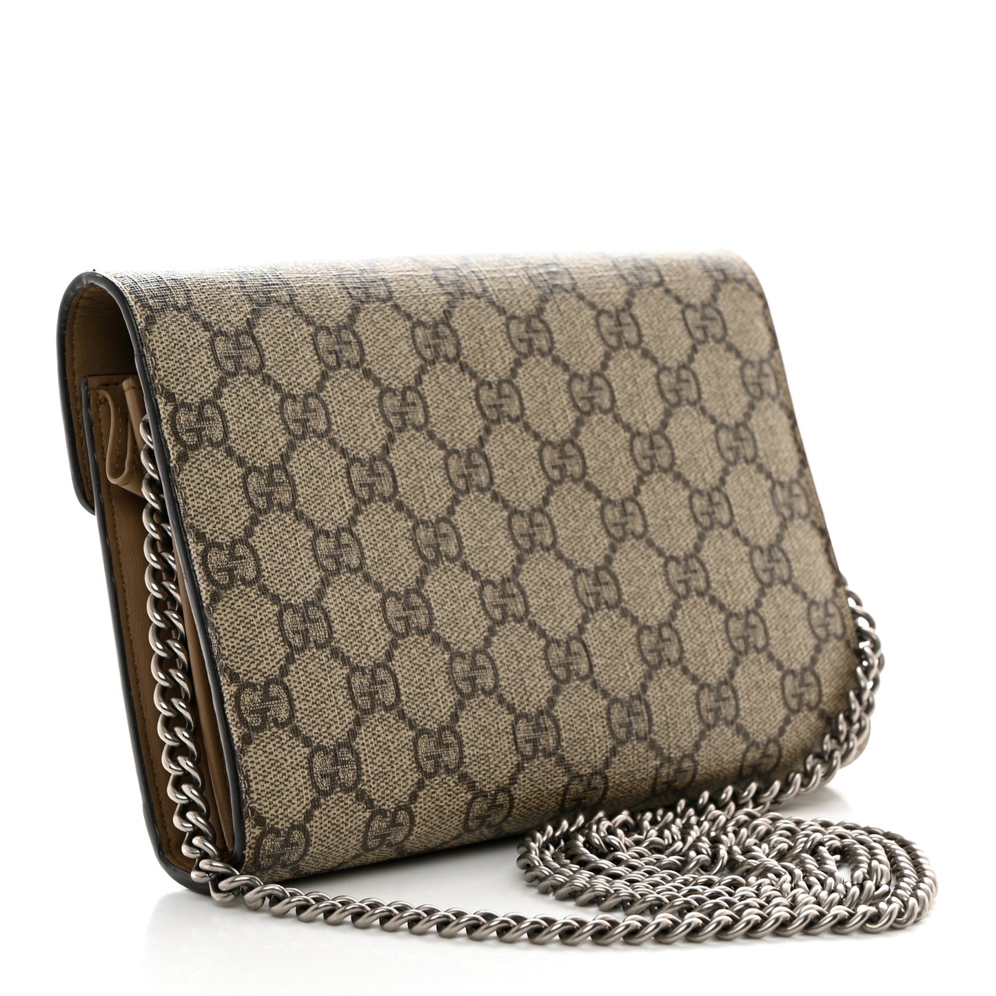 GG Supreme Monogram Mini Dionysus Chain Wallet Beige Taupe
