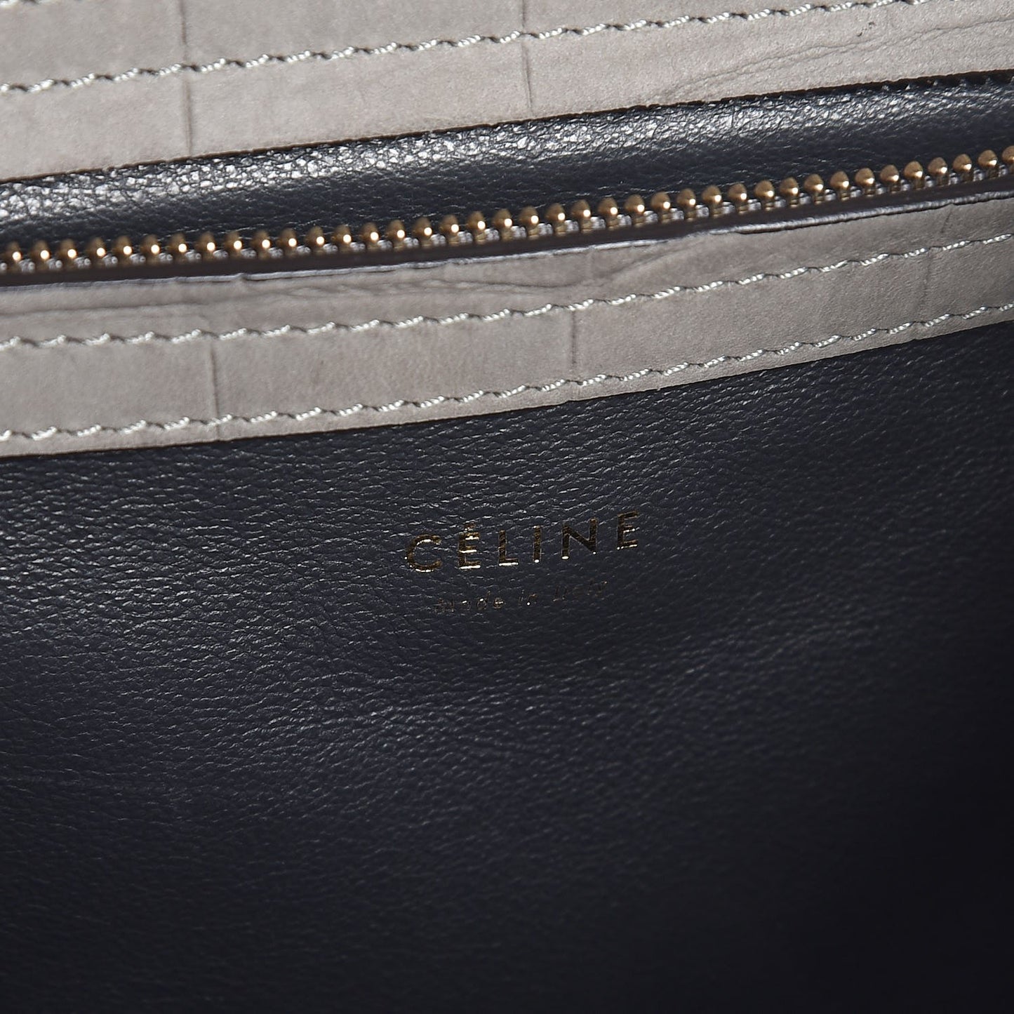 Crocodile Embossed Nubuck Large Phantom Luggage Grey