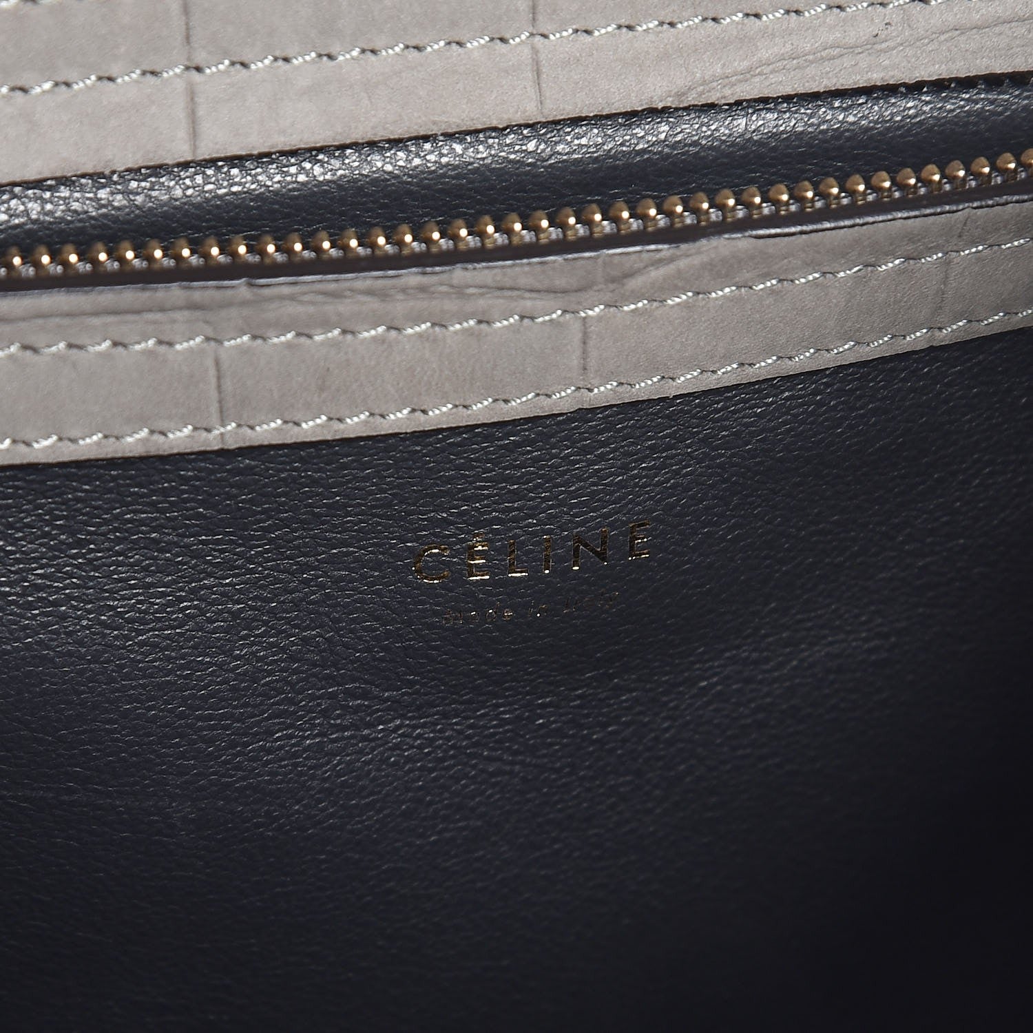 Celine Crocodile Embossed Nubuck Large Phantom Luggage Grey 6 of 7