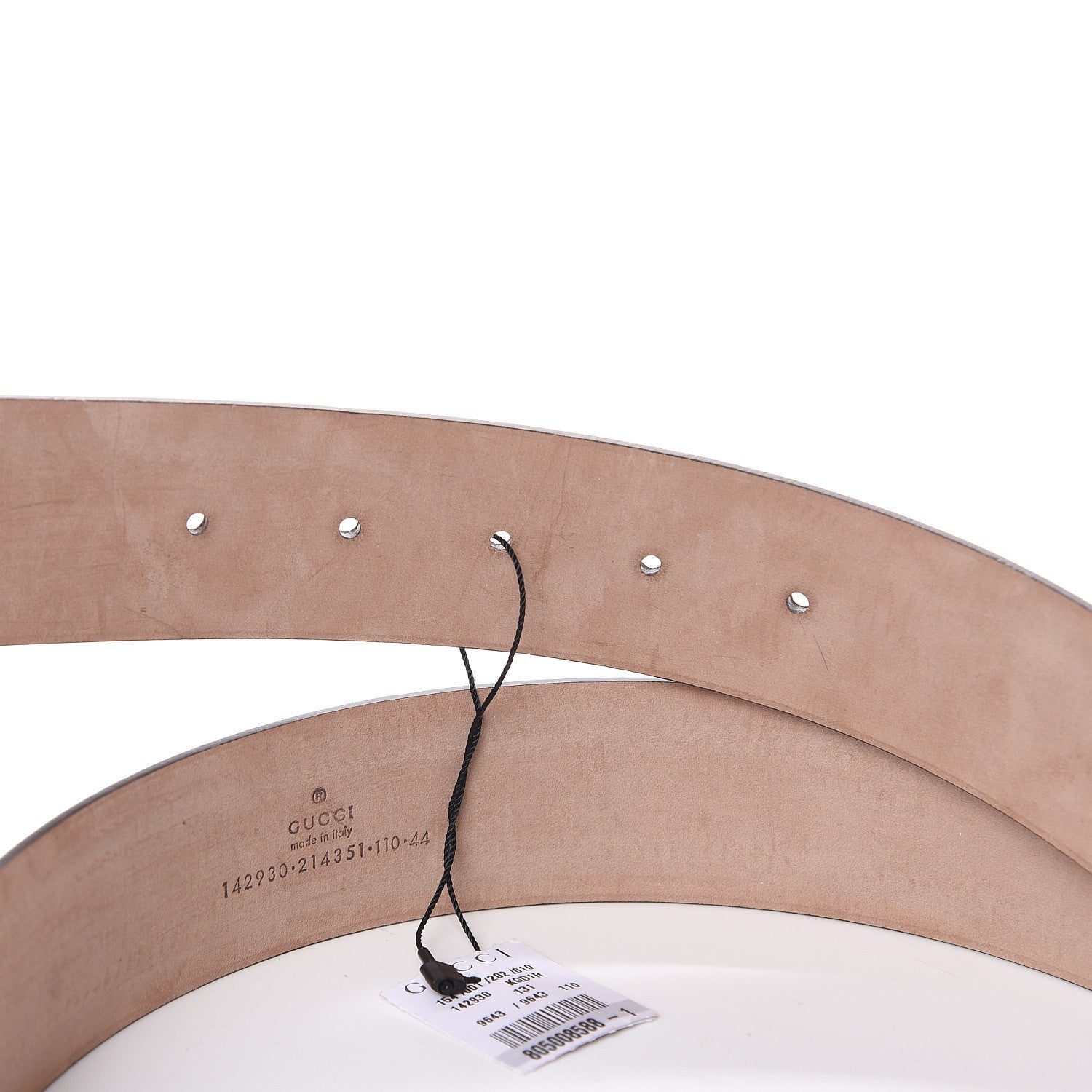Gucci GG Supreme Monogram Niagara Lux Calfskin Interlocking G 40mm Belt 110 44 Beige Ebony Cocoa 4 of 6