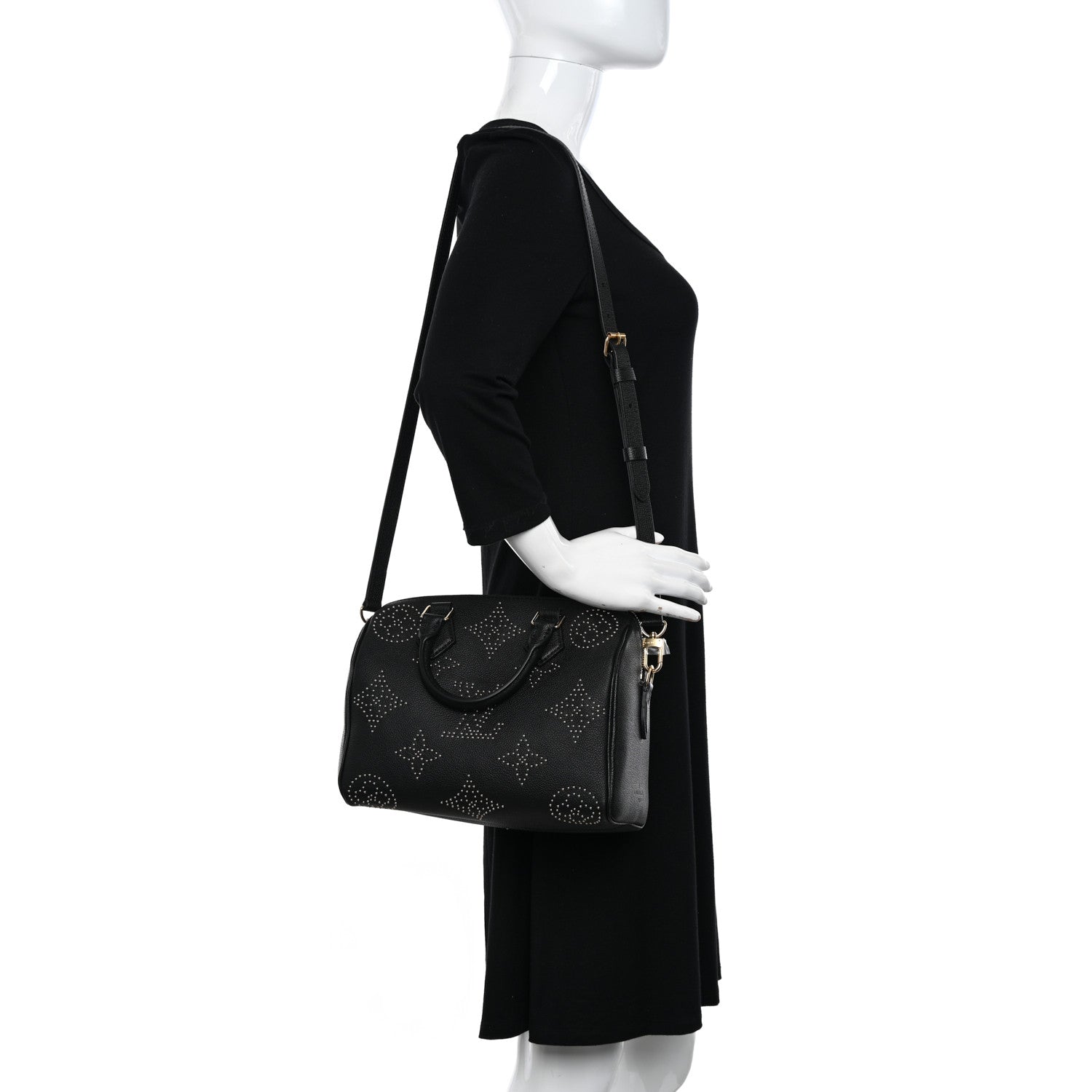 Louis Vuitton Empreinte Monogram Giant Studded Speedy Bandouliere 25 Black 2 of 10