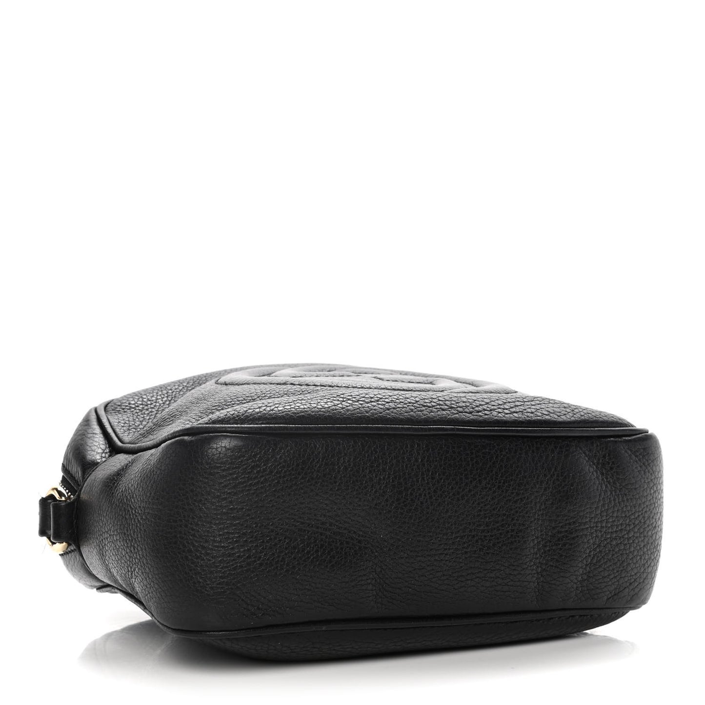 Pebbled Calfskin Small Soho Disco Bag Black