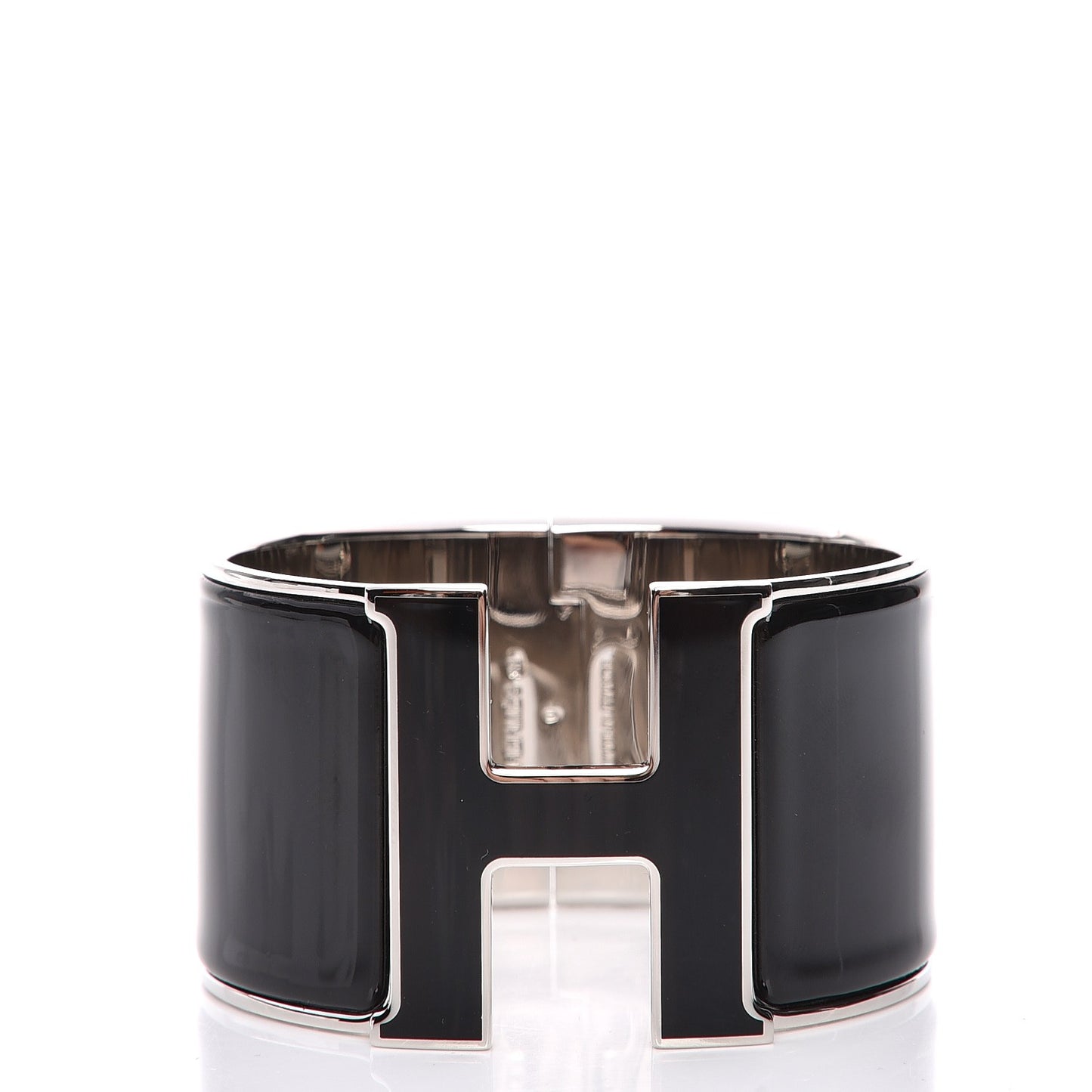 Enamel Extra Wide Clic Clac H Bracelet PM Black
