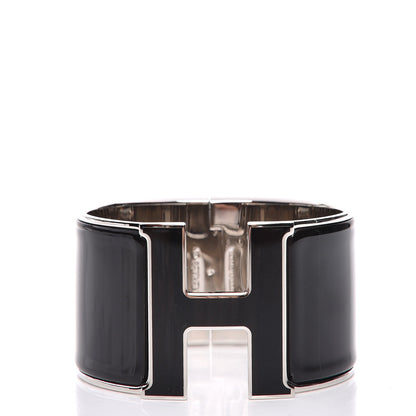 Hermes Enamel Extra Wide Clic Clac H Bracelet PM Black 1 of 5
