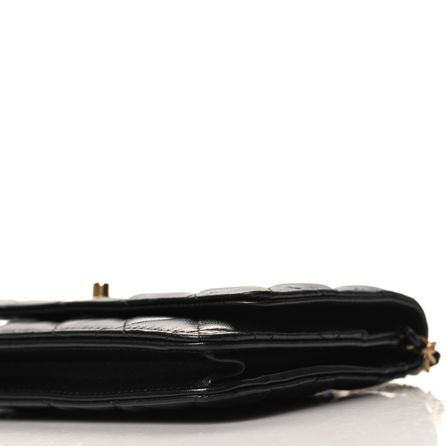 Chanel Lambskin Quilted CC Pearl Crush Wallet on Chain WOC Black 11 of 12