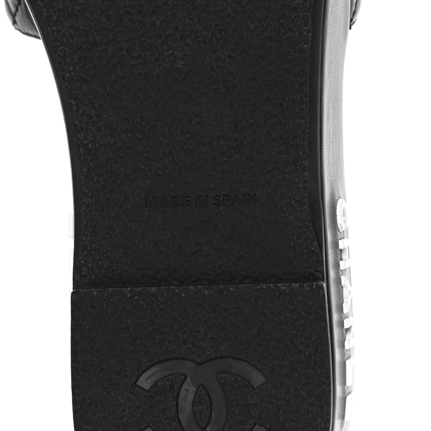 Lambskin Quilted CC Espadrille Slip On Sandals 39 Black