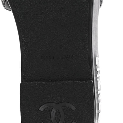 Chanel Lambskin Quilted CC Espadrille Slip On Sandals 39 Black 8 of 10