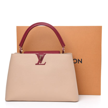 Louis Vuitton Taurillon Capucines MM Rose Beige Red 9 of 9