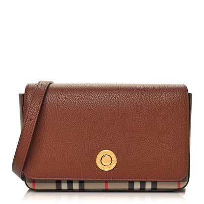 Burberry Calfskin Vintage Check New Hampshire Bag Archive Beige Tan 1 of 9