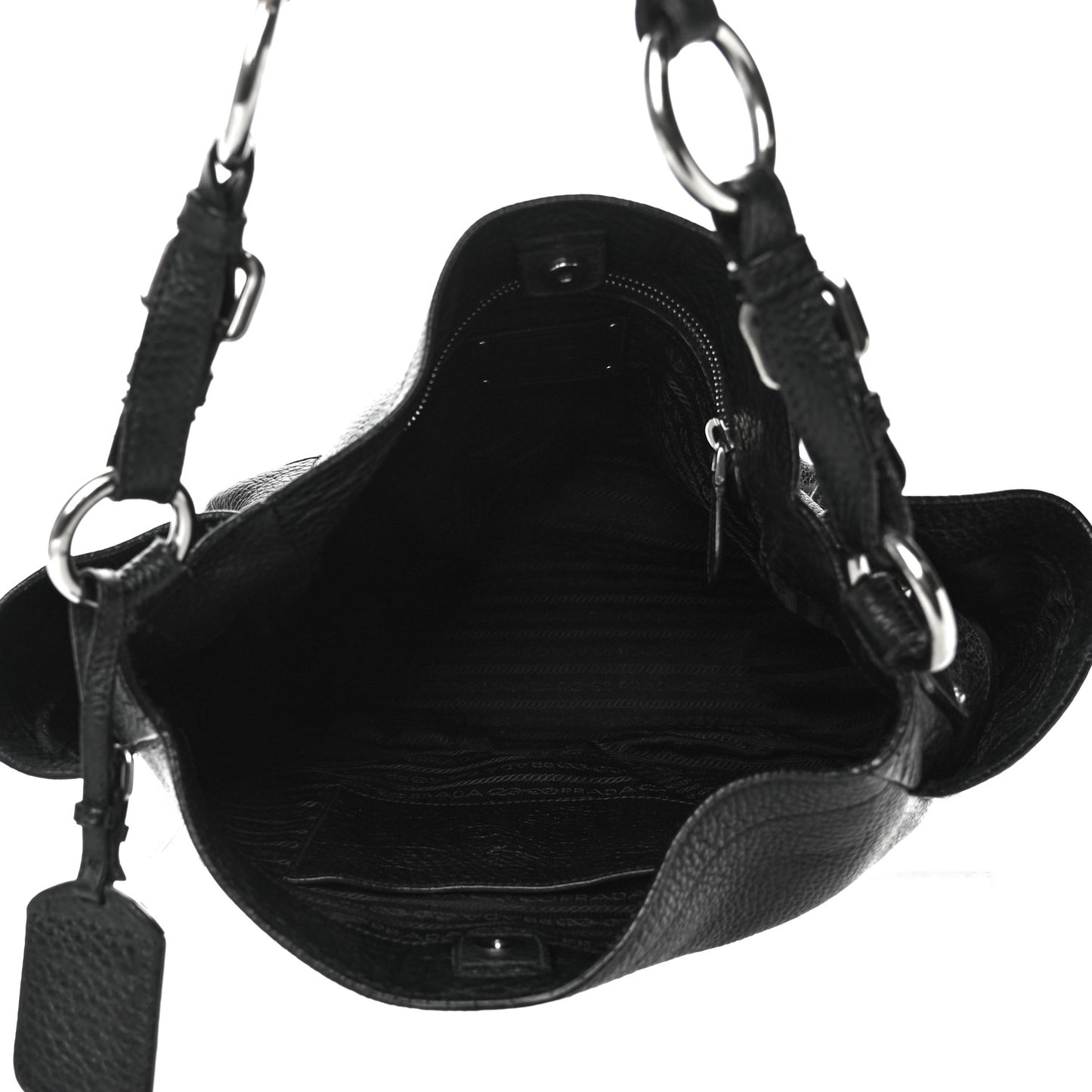 Vitello Daino Side Pocket Hobo Black