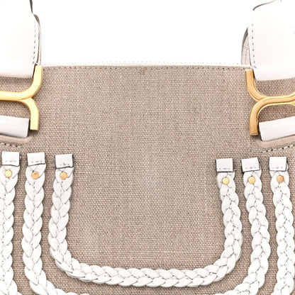 Chloe Canvas Calfskin Small Marcie Satchel White 8 of 22