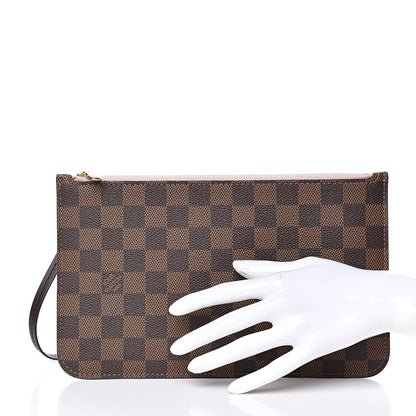 Louis Vuitton Damier Ebene Neverfull MM GM Pochette Rose Ballerine 2 of 6