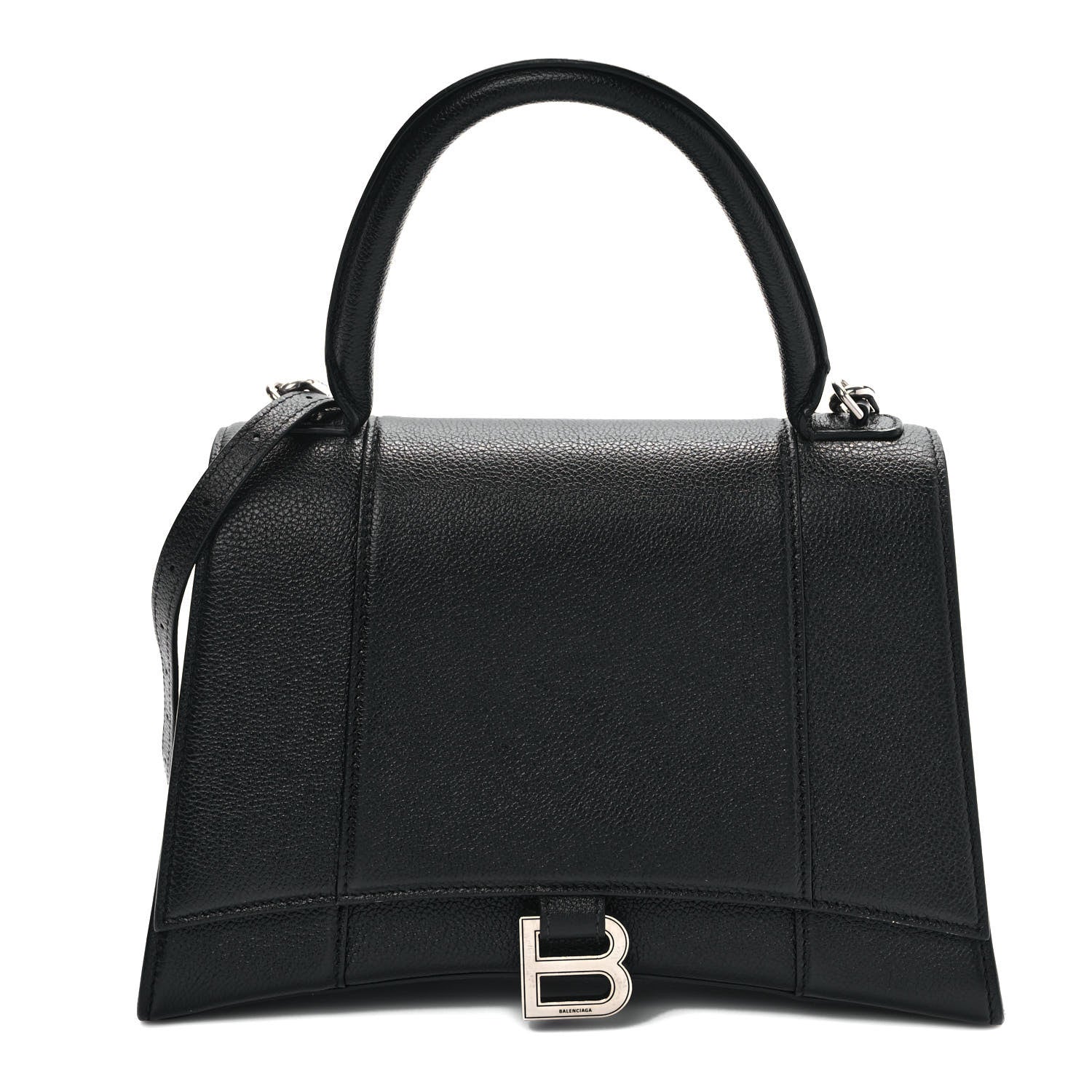 Balenciaga Grained Calfskin Medium Hourglass Top Handle Bag Black 1 of 8