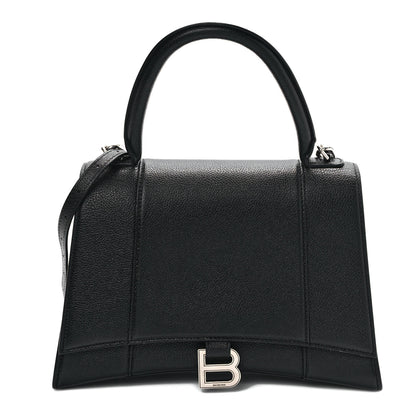 Balenciaga Grained Calfskin Medium Hourglass Top Handle Bag Black 1 of 8