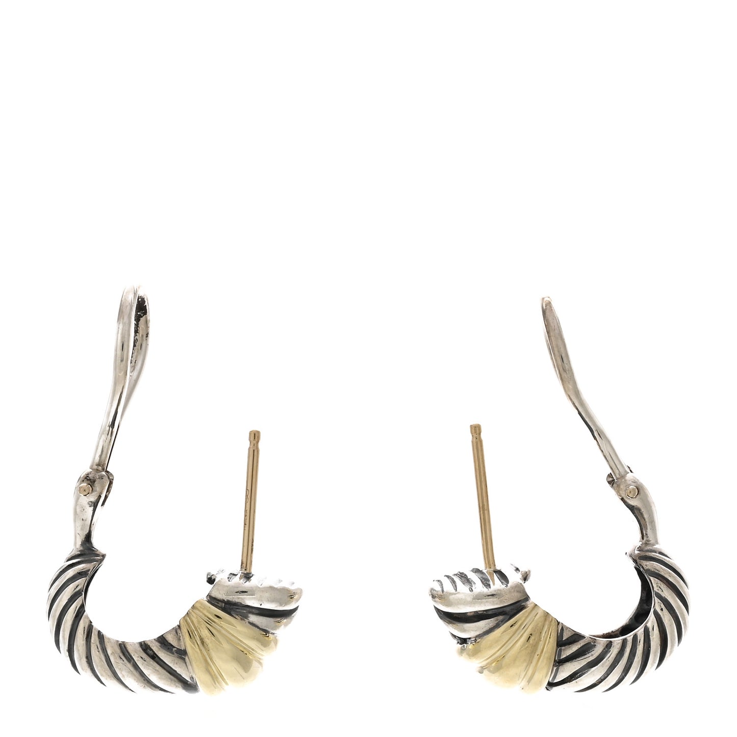 Sterling Silver 14K Gold Thoroughbred Shrimp Earrings