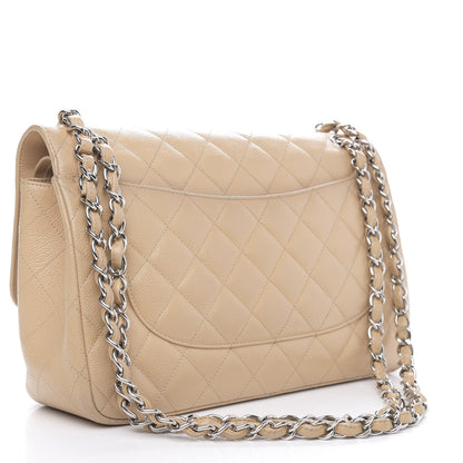 Chanel Caviar Quilted Jumbo Double Flap Beige Clair 3 of 18