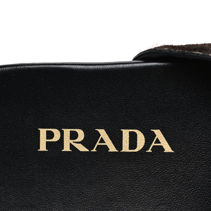 Prada Calf Hair Stampata Cow Loafer Mules 37 White Moro 9 of 9