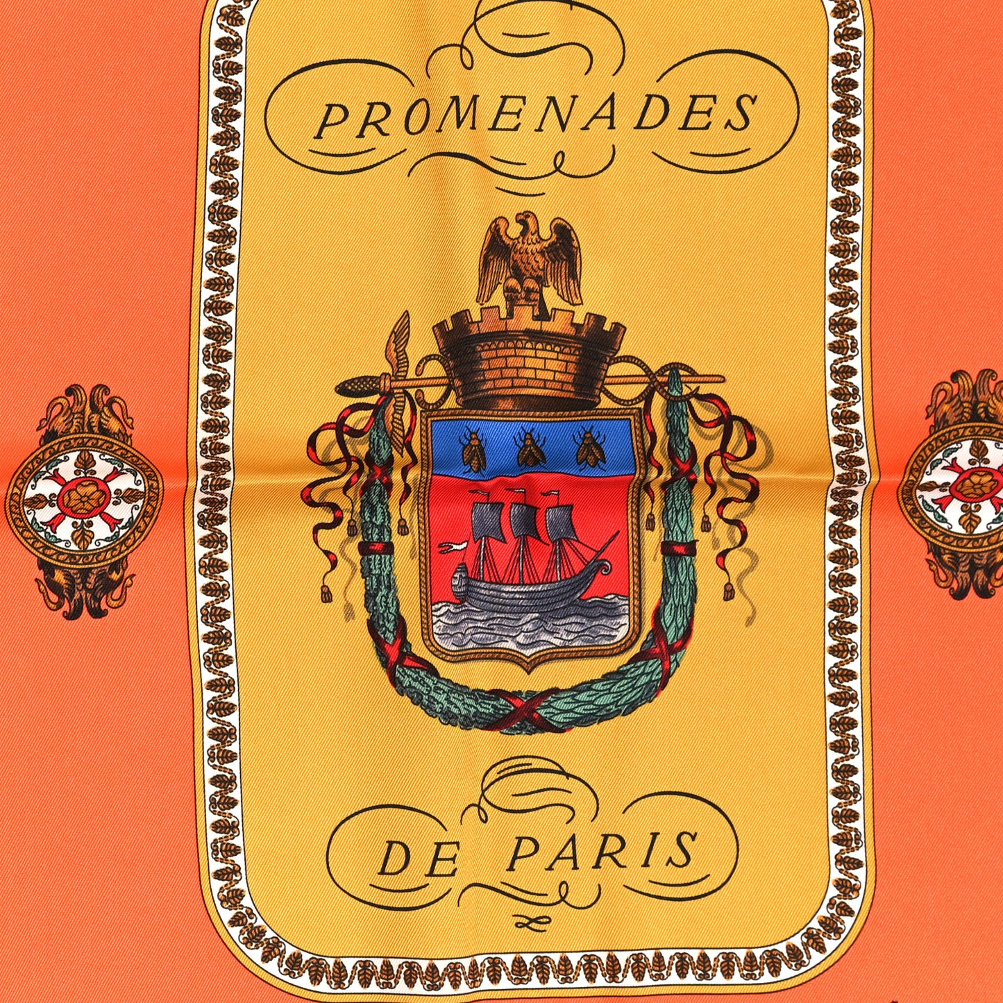 Silk Promenades de Paris Scarf 70 Lavande Corail Vieil Or