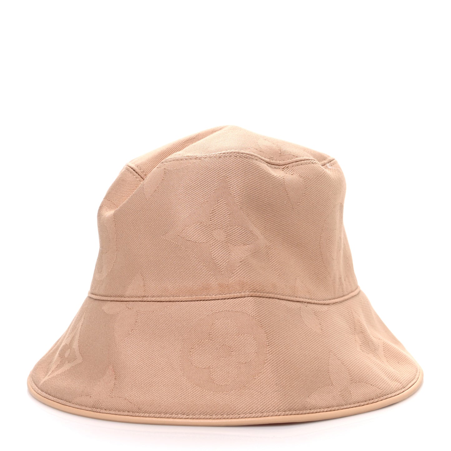 Cotton Monogram Flower Tile Reversible Bucket Hat M Beige