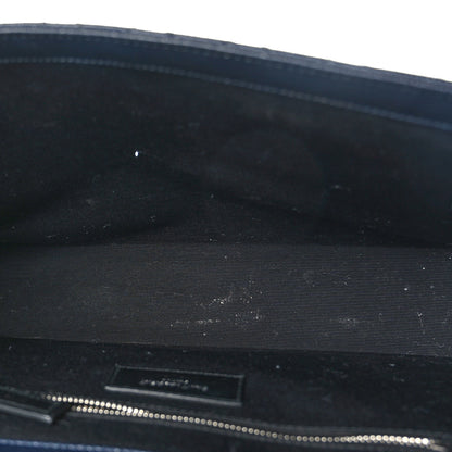 Saint Laurent Grain De Poudre Mixed Matelasse Large Triquilt Monogram Satchel Deep Marine 5 of 10