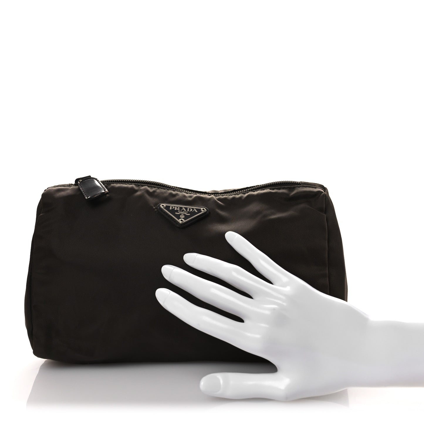 Nylon Vela Cosmetic Pouch Brown
